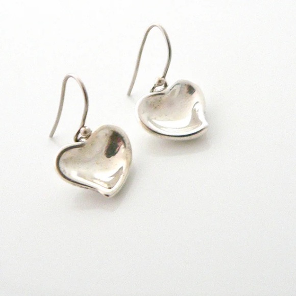 Tiffany & Co. Jewelry - Tiffany & Co. Silver Heart Drop Hook Earrings - Silver
